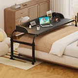 Klein überbetttisch Auf Rollen,überbetttisch Mit Rollen Mobiler Betttisch Tisch Klappbar Rolltisch Betttischen Beistelltisch Für Pflegebett(Color:Schwarz+)