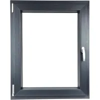 ALUCON Kellerfenster 500x600 mm – Fenster 50x60 cm – Kunststofffenster Innen Anthrazit/Außen Anthrazit – Flügelfenster DIN Links