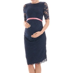 Herzmutter Umstandskleid Schwangerschaftskleid Spitze – festlich – Hochzeit (1-tlg) blau XL