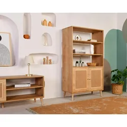 Dmora Bücherregal Dmoutinh, Büroregal, Mobiler Buchhalter, Bücherbrett, 90x40h110 cm, Eiche