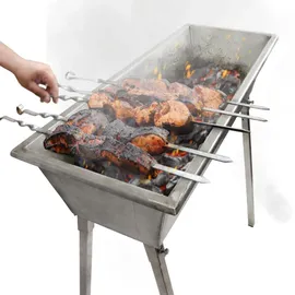 SCHMIDT security tools Mangal Grill 80x34 cm Silber