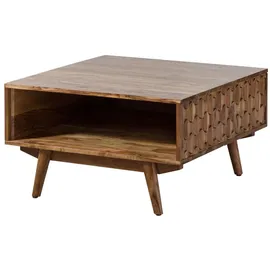 Massivmoebel24 Couchtisch Akazie 70x70x40 Akazie natur lackiert MOSAYK #116