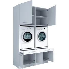 laundreezy Mehrzweckschrank-Set 135 x 238 x 68 cm Weiß