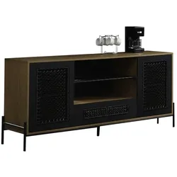 SalesFever Sideboard, natur/schwarz, Mitteldichte Faserplatte (MDF)/metall/kunststoff - beige