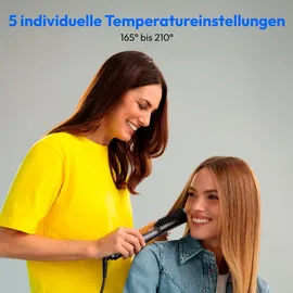 Medion HB1 (Glätteisen & Haarbürste, Haarglätter mit Ionen-Technologie, 5 regelbare Hitzestufen, 165°-210°. Ideal kombinierbar mit unserem Haartrockner) grau