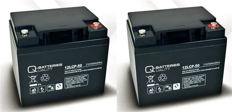 Ersatzakku für MOBILIS M74 2 St. Q-Batteries 12LCP-50 12V - 50Ah Blei Akku Zykle...