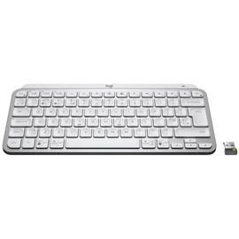 Logitech MX Keys Mini for Business Pale Gray, weiß/grau, LEDs weiß, Logi Bolt, USB/Bluetooth, UK (920-010607)