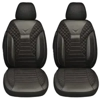 BREMER SITZBEZÜGE Maß Auto Schonbezüge kompatibel mit Mercedes Vito V Klasse W447 Fahrer & Beifahrer Set ab 2014 / Auto Schonbezug Velour Kunstleder Set 2er Pack in Schwarz (PS803)