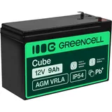 Green Cell AGM 12V 9Ah VRLA Blei-Batterie Bleiakku Ersatzakku Gelakku Akkubatterie Zyklenfest Unbemann UPS, USV, Notstrom, USV-Anlage, UPS -Anlage, Backup-Batterie, Batteriebackup