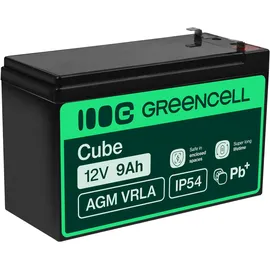 Green Cell AGM 12V 9Ah VRLA Blei-Batterie Bleiakku Ersatzakku Gelakku Akkubatterie Zyklenfest Unbemann UPS, USV, Notstrom, USV-Anlage, UPS -Anlage, Backup-Batterie, Batteriebackup