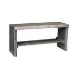 Massivmoebel24 Schuhbank Akazie 81 x 30 x 40 cm grau lackiert / grau