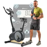 Hop-Sport Heimtrainer Fahrrad Spark - Hometrainer mit Pulssensoren & Computer, Ergometer mit 8 Widerstandsstufen und max. Benutzergewicht 120kg Gold