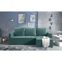 99rooms Kaori Ecksofa Türkis Rechts Velours KRONOS