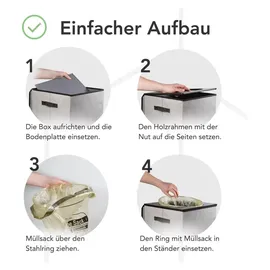 newhabitat Gelber Sack Mülleimer 70 l Grau
