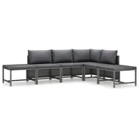 vidaXL Gartenlounge-Set 6-tlg. grau