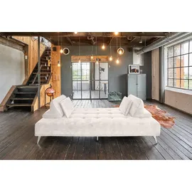 KAWOLA Sofa WIOLO Schlafsofa Daybed mit Hocker velvet