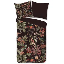 PURE luxury collection Elmira Wendebettwäsche Dunkel Dschungel Rot 135 x 200 cm + 2 x 80 x 80 cm