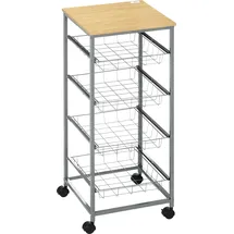 Homcom Küchenwagen mit Metallkörben, 36,5 x B36,5 x H89 cm-Silber | Gr.: onesize
