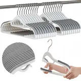 OEM Set Kleiderbügel mit Rutschfestem Softy-überzug, 20 Stück, Weiß Und Grau