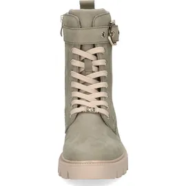CAPRICE Damen Stiefeletten zum Schnüren aus Leder mit Schnalle, Grün 40 EU