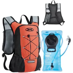 VEVOR Laufrucksack Trinkrucksack 2L Laufen TPU Fahrradrucksack Wandern Orange