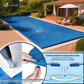 VOUNOT Poolabdeckung Rechteckig Dunkelblau 4x8 m