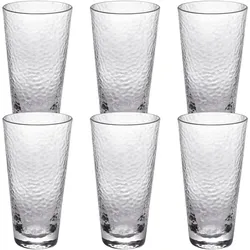 Wilmax Trinkgläser - 6er-Set - 320 ml - Gehämmerter Stil - Spülmaschinenfest