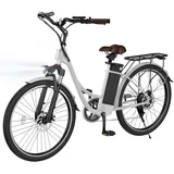 Elektrofahrrad mit Abnehmbarer 36V 13Ah Akku Bis zu 90KM,26 Zoll E Bike mit 7 Gang Getriebe für Herren Damen Pendler Reisen Übung,60N.m 250W Motor City Pedelec mit Aussetzungen und LCD-Display