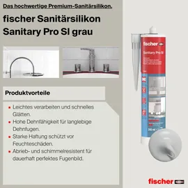 Fischer Sanitärsilikon grau 310 ml