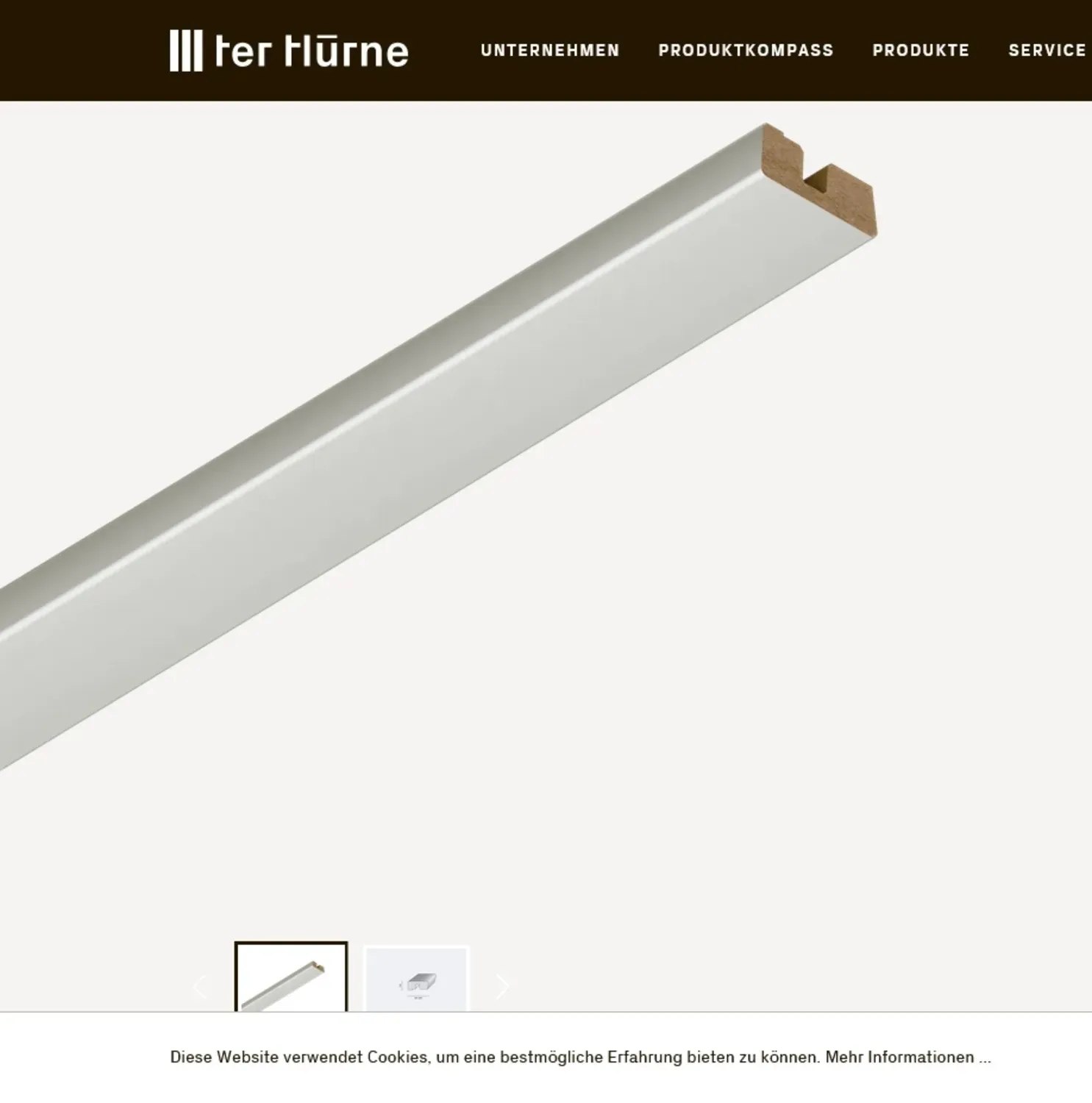 ter Hürne Leisten Deckenabschlussleiste Uni kristallweiß DAL 34 Dekor 2400x34x14 mm
