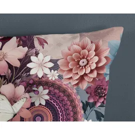 Muller Textil Asher Blumen/Schmetterling Blau 135 x 200 cm + 80 x 80 cm