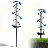 VEGOATY Regenmesser 9x6,8x46 cm – Frostsicherer Niederschlagsmesser Aus Eisen & Glas Mit Metall-Erdspiess, Klar Ablesbare Skala, Einfach Zu Reinigen, Ideal Für Garten, Hof & Aussenbereich