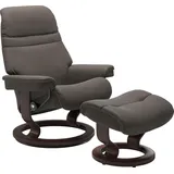 Stressless Stressless® Relaxsessel »Sunrise«, (Set, Relaxsessel mit Hocker), mit Classic Base, Größe M, Gestell Wenge grau