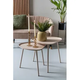Leitmotiv Beistelltisch, Grau, Metall, Oval, 44x43x44 cm, CE, Wohnzimmer, Wohnzimmertische, Beistelltische