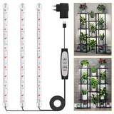 Niello 1 Stück * 3 Stäbchen Pflanzenlichtstreifen, Pflanzenleuchten für Zimmerpflanzen, Vollspektrum Sonnenlicht Wachstumslampe mit Auto On/Off 6/12/18H Timer