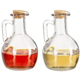 Relaxdays Öl- & Essigkanne Glas 180 ml transparent