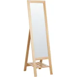 Beliani Standspiegel Luisant 145 cm Heller Holzfarbton