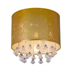 Deckenleuchte im Blattgold Design mit Kristalle