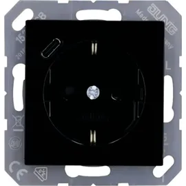 Jung Schuko-Steckdose mit USB-Ladegerät Schwarz 1 St.