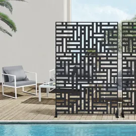 casa.pro Trennwand 180 x 120 cm Schwarz Stahl