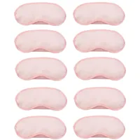 WIZBIOTECH Schlafmaske, Augenmaske zum Schlafen, 10er-Pack Augenmaske aus 100% echter natürlicher mit verstellbarem Riemen, Augen-Schlafschutz für Yoga-Reisen, blockiert Licht (Rosa)