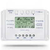 OOYCYOO 10A mppt Solarladeregler 10A 12V/24V Automatische Erkennung der Spannung Solarpanel-Intelligenzregler mit LCD Display