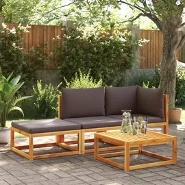 vidaXL Gartensofa mit Kissen 2-Sitzer Massivholz Akazie & Seil