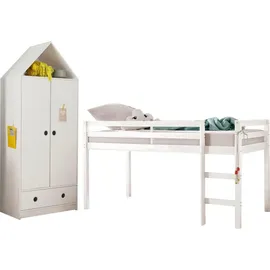 OTTO home Hochbett Alpi 90 x 200 cm Kiefer massiv weiß