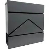 Relaxdays Briefkasten schwarz inkl. Zeitungsfach