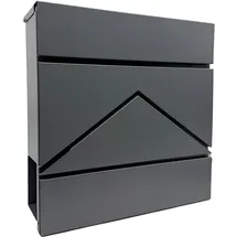 Relaxdays Briefkasten schwarz inkl. Zeitungsfach