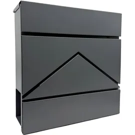 Relaxdays Briefkasten schwarz inkl. Zeitungsfach