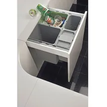 ninka Mülltrennsystem Set eins2fünf - Einbaumülleimer 1 Fach mit Ablageschale für KB 500/NL 400, grau - Ninka