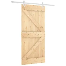 vidaXL Schiebetür rechts 95 x 210 cm Weiß/Braun