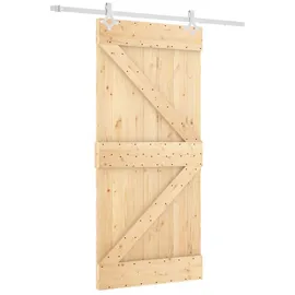 vidaXL Schiebetür rechts 95 x 210 cm Weiß/Braun